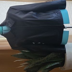 POP'S EUC women's black ultra soft genuine leather waist jacket size small